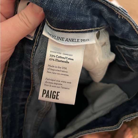 Paige Womens Jeans Size 32 Skyline Ankle Peg Medium Wash Stretch - Picture 7 of 9